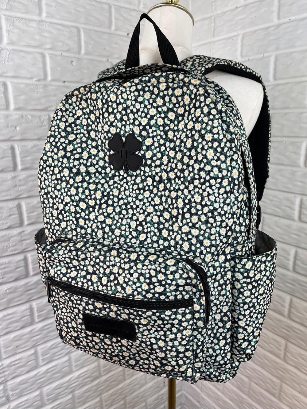 LUCKY BRAND DAISY BACKPACK CANVAS NYLON LARGE TRAVEL BAG - Picture 3 of 14